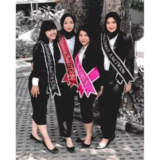 (1/2 hari jadi) Selempang Wisuda Satin Renda Slempang Custom Selendang Bordir Sash Murah