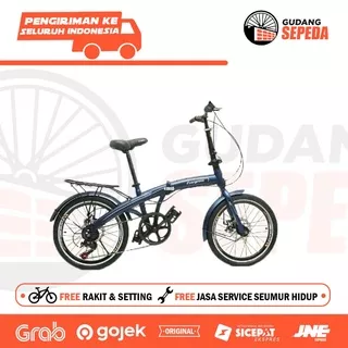 Khusus Gojek/Grab Instant Sepeda Lipat Evergreen 20, double discbrake cakram, import Taiwan bisa COD gudang foldingbike murah