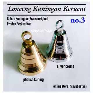 Lonceng Kuningan Kerucut no3 Klintingan Krincingan kuningan bel lonceng no 3 lonceng sapi natal bel pintu gantungan unyil kecil besar lonceng kambing kucing mainan anjing