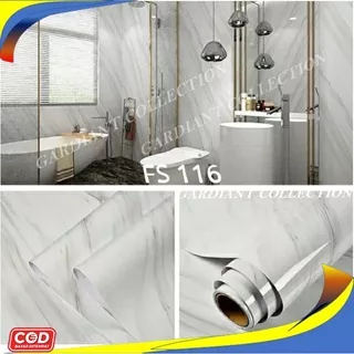 Wallpaper Dinding Marmer White Jazz Super Glossy 45x5m Kitchen Set Lantai Marmer