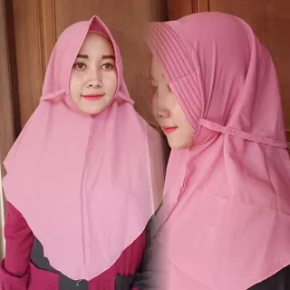 Khimar pet tali , bahan wolfis , ped antem