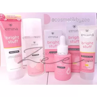 Emina Bright Stuff Paket Lengkap Isi 4pc | Paket Emina Bright Stuff | Bright stuff paket lengkap | Bright Stuff Moisturizing Cream | Bright stuff Face Serum | Bright stuff Face Toner | Bright Stuff Face Wash