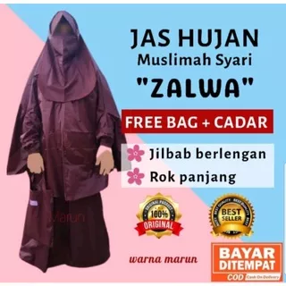 Jumbo Jas hujan /mantel gamis/jubah akhwat muslimah wanita syar`i Grosir jas hujan muslim