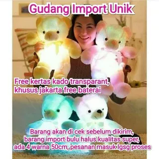 Boneka Beruang LED Import 50cm Super Quality,Mainan Anak/Kado