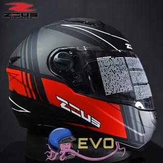 HELM ZEUS FULL FACE HELM ZEUS FULL FACE HELM ZEUS ZS 811 MATT BLACK J20 RED - FREE SMOKE VISOR ZEUS ORIGINAL ( ONGKIR 2KG )