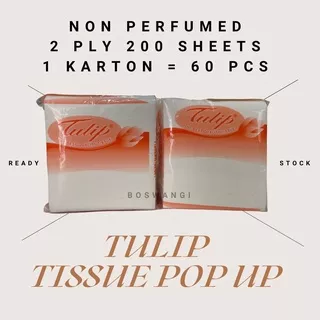 TISSUE TULIP POP UP 200 Sheet 2ply / FACIAL TISSUE WAJAH POP UP/ TISU WAJAH / TISU RESTO / TISSUE KECIL / TISSUE MEJA / TISSUE BELAH / TISU SERBAGUNA MURAH / TISU MERK TULIP / TISSUE KOTAK / TISSUE VIRGIN PULP / FACIAL TISSUE / TISSUE VIRGIN PULP