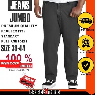 RCL - Celana Jeans Abu Panjang Pria Reguler Jumbo Big Size Jens Cowok Standar Ukuran Besar 38 s/d 44