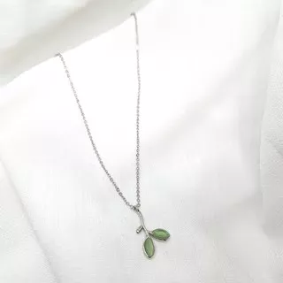 Leaf Necklace - Kalung Perak Sterling Silver 925 Anti Karat Anti Alergi - Kalung Daun