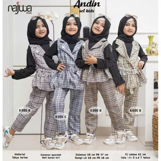 Andin Set Kids | baju anak fashion kids | najwa hijab | baju lebaran | baju ramadhan anak