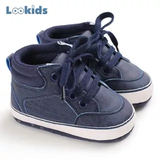 Sepatu Prewalker Bayi Laki Laki Perempuan Umur 0 - 12 Bulan Sepatu Prewalker Bayi Sepatu Sneakers Anak Bayi Laki Laki Perempuan Sepatu Boot Anak Bayi Laki Laki Perempuan Murah Baby Prewaker Shoes Umur 0 - 14 Bulan, umur 1 Tahun Lookids Navy LK04