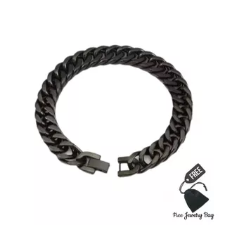 Gelang rantai titanium steel silver hitam gelang pria