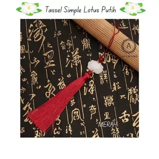 Gantungan Rumbai Tassel Simple Rumbai Bunga Teratai Putih Norigae Hanbok Rumbai Tasel Hampers