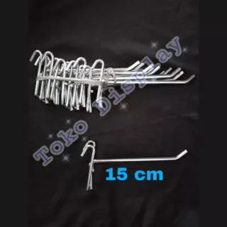 Gantungan display stainless steel 15cm cantelan pajangan aksesoris ram kawat stainless