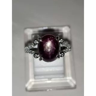 cincin perak ruby star natural