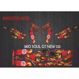 STIKER STRIPING DECAL VARIASI MIO SOUL GT NEW 125 MANCHESTER UNITED DAN BARCELONA