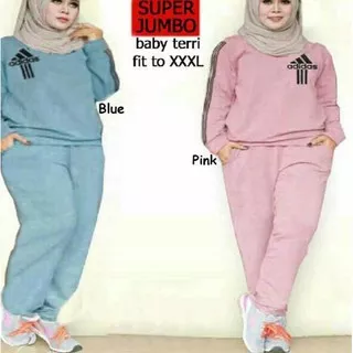 ? SUPER JUMBO Baju adidas/big size baju olah raga wanita/baju senam jogging/pakaian olah raga musli 