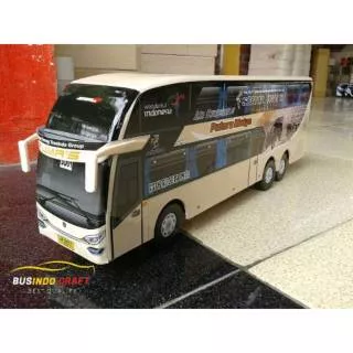 Miniatur bus putera mulya double decker remot