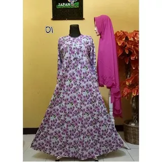 Real Picture Long Dress Maxi Gamis Syar`i Set Hijab Khimar Busui Friendly Big Size Jumbo Stretch