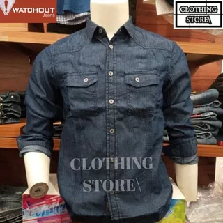 WATCHOUT JEANS ORIGINAL kemeja denim lengan panjang pria