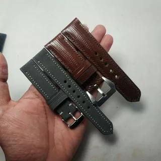 strap tali jam tangan italian suede 18mm/18mm, dan lizard brown 24mm/22mm