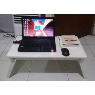 Mozaik meja laptop lipat kayu putih/meja belajar/meja putih elegan