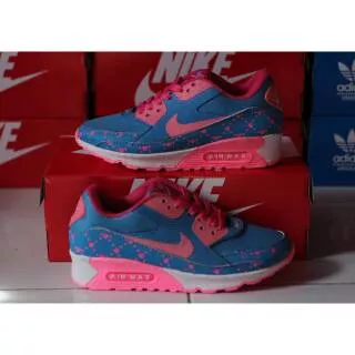 SEPATU NIKE AIRMAX T90 LOVE WOMEN BIRU LOGO PINK