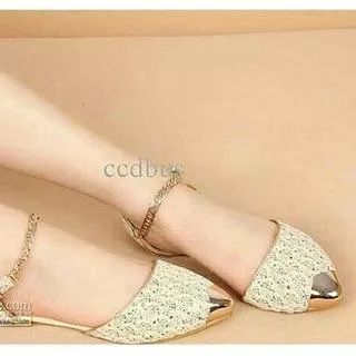 Flatshoes Brukat Cream