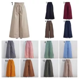 Celana Kulot Linen Polos / Celana Kulot Bahan Katun Rami