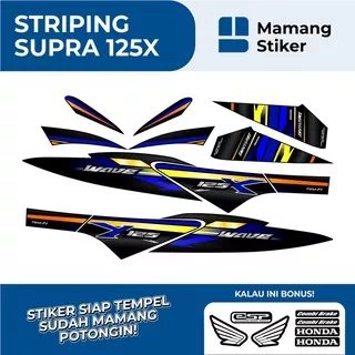 STRIPING SUPRA X 125 VARIASI 2/STICKER SUPRA X125 FI WAVE 2006 2007 2008 2009 2010 LAMA/STIKER LIS HONDA SUPRA X 125/LIST SIMPEL RACING RC THAILOOK THAILAND MOTHAI KEREN CUSTOM DECAL STOCK/MOTIF AKSESORIS MERAH BIRU PUTIH GOLD HITAM