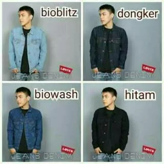 Jaket Jeans Hitam Pria Black Laki laki Best seller Kualitas Premium Series