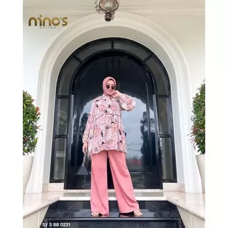 Setelan Ninos Terbaru SY S BB 231 ORI by Ninos Design / Setelan Celana / Celana Kulot / Tunik / Atasan Cewek / Fashion Branded Muslimah / Baju Pesta