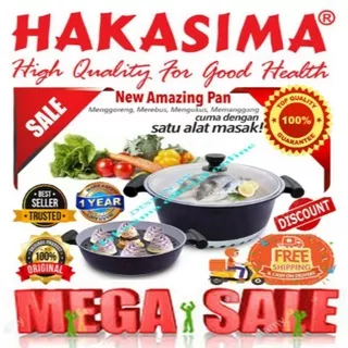 [GARANSI 1thn] HAKASIMA NEW AMAZING PAN PRO PROMO MURAH SALE PANCI SET SERBAGUNA WAJAN PENGGORENGAN PEMANGGANG OVEN CAKE