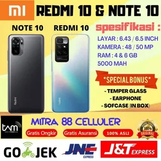 REDMI NOTE 10 & REDMI 10 RAM 6/128 & 4/64 GARANSI RESMI XIAOMI INDONESIA