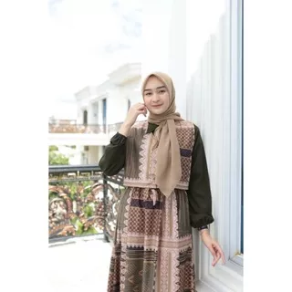 RHIA MAXI - Long Dress muslim pesta baju gamis klok A line cantik ootd hijab fashion pakaian kondangan wanita hijabers kekinian trend terbaru polos batik etnik tribal mewah crop vest rompi style Korea maxmara lux hamil gaun unik premium outfit syari busui