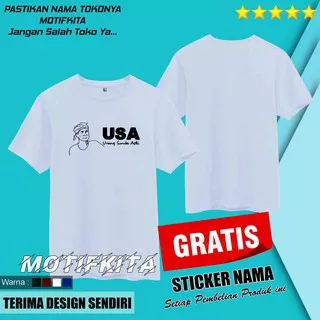 Baju Kaos USA URANG SUNDA ASLI keren pria wanita Custom DISTRO MK NEW