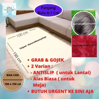 Karpet Bulu Rusia 100 X 150 CM/Taplak Meja Bulu Rusia 100 x150cm/Alas Foto /Karpet Bulu Lembut