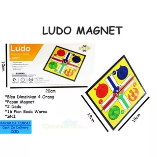 LUDO MAGNET - 2009 MAINAN ANAK EDUKASI BOARD GAME BAHAN MAGNETIK / MAGNETIC ADA PAPAN & 2 BUAH DADU