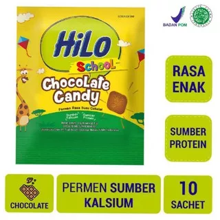 HiLo Candy School Chocolate Candy 1 Renceng Permen Coklat 10 / 5 Sachet