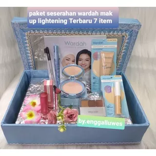 paket seserahan wardah mak up lightening 7item/wardah paket seserahan lengkap/wardah hantaran nikah/paket kosmetik seserahan/parcel wardah