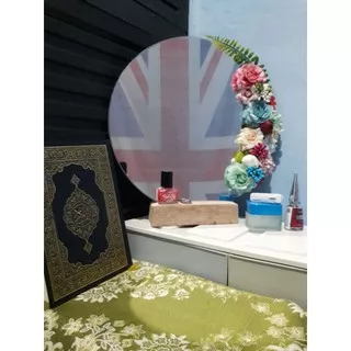 Cermin Meja / Cermin Hias artificial flower / Cermin Bulat / Cermin Rias / Cermin aesthetic