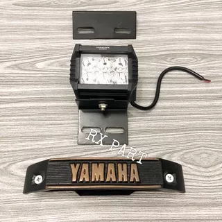 Lampu tembak led /sorot 6mata + kumis rx king/logo depan+breket led dan breket nopol atas rx king