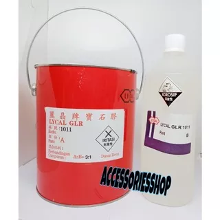 Resin lycal 1011 /Resin bening keras 1 set kaleng 4kg kerajinan NAMETAG