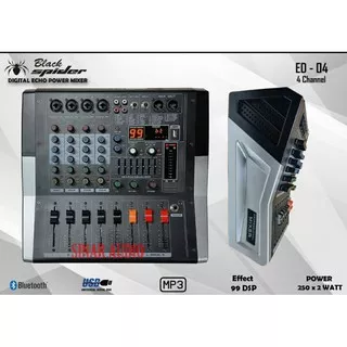 Power Mixer Blackspider ED 4 - ED4 Bluetooth 4 Channel Original