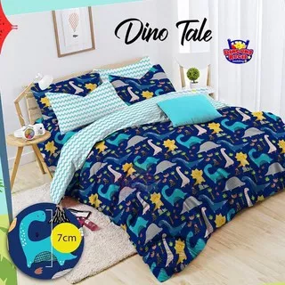 Sprei Set Katun STAR Anak Motif Dino Tale Blue