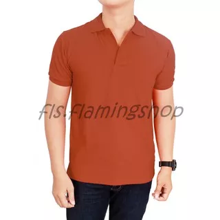 Polo Shirt Merah Bata/Tshirt Polo/Kaos Kerah Polo/Kaos Polo/PoloShirt/Kaos Berkerah/Baju berkerah