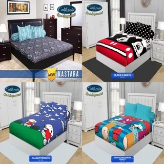 SPREI CALIFORNIA No.1 KING 180 SEPRAI MOTIF KASTARA, MICKEY MOUSE BLACK WHITE, P CLOUDY, P SNOOPY