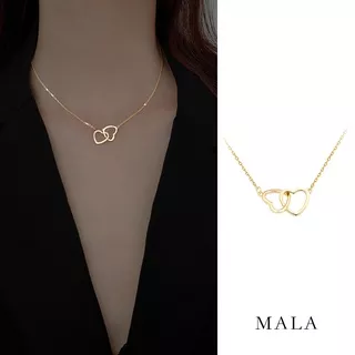 Korean Simple Titanium Steel Necklace Women`s Gold and Silver Heart Pendant