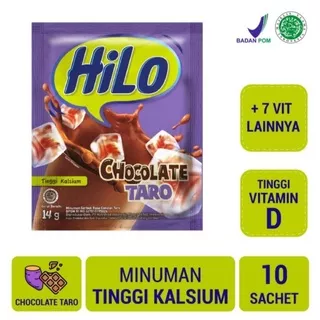 Hilo Chocolate Taro 1 Renceng isi 10 Sachet