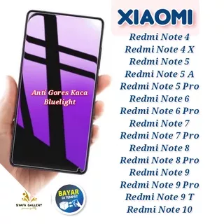 ANTI GORES KACA BLUE LIGHT ( XIAOMI REDMI NOTE 4 4X 5 5A 5PRO 6 6PRO 7 7PRO 8 8PRO 9 9PRO 9T 10 10PRO 10T ) TEMPERED GLASS PELINDUNG LAYAR SCREEN PROTECTOR FULL SCREEN FULL LAYAR FULL LEM