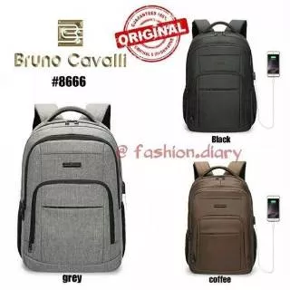 RESTOCK ! 100% Original Tas Laptop Bruno Cavalli 8666. Tas Ransel Backpack Tas Punggung Tas Kerja